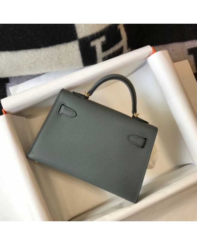 Hermes Kelly Mini II Bag In Vert Amande Epsom Leather