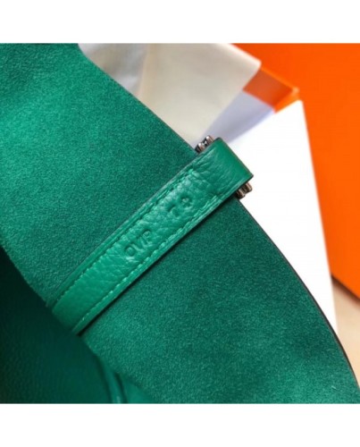 Hermes Picotin Lock 18 Bag In Malachite Clemence Leather