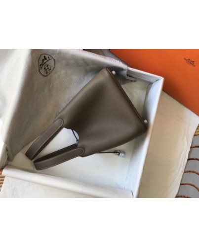 Hermes Picotin Lock 18 Bag In Taupe Clemence Leather