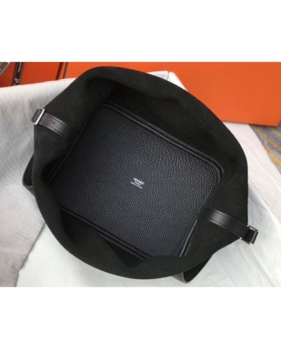 Hermes Picotin Lock 18 Bag In Black Clemence Leather