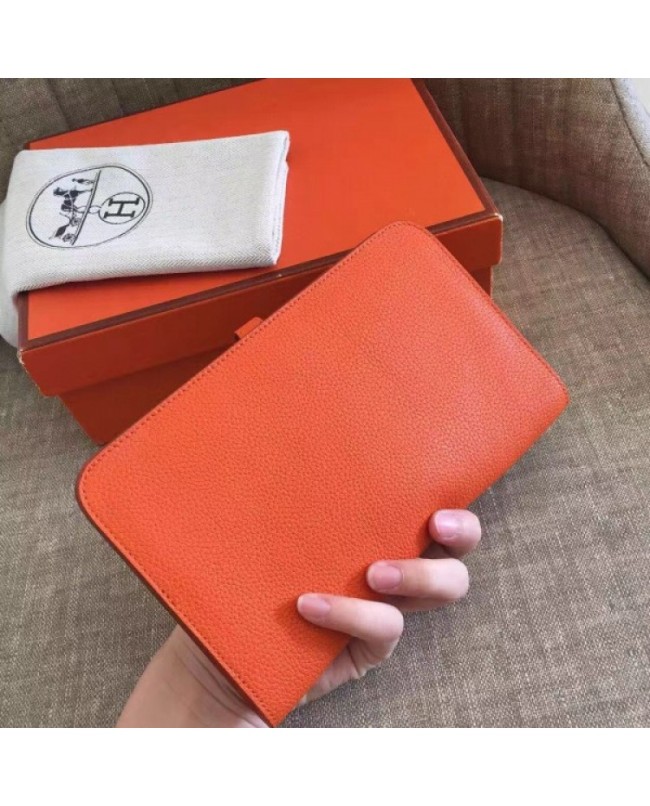 Hermes Orange Dogon Duo Combined Wallet