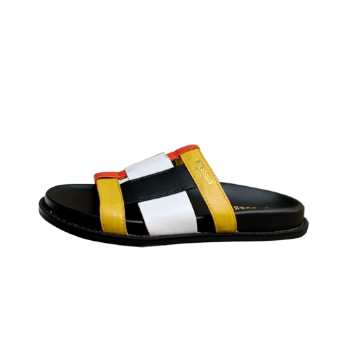 (Women) Colour Block Leather Slides