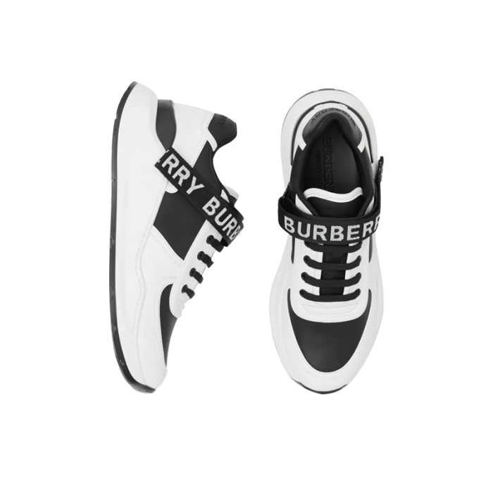 (Women) Logo Detail Leather and Nylon Sneakers