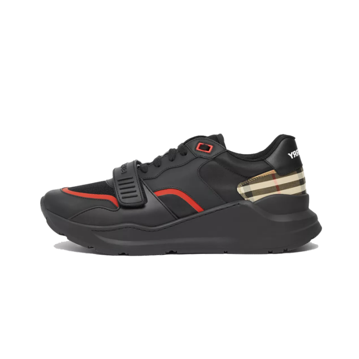 (Men) Vintage Check, Leather and Mesh Sneakers