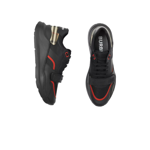 (Men) Vintage Check, Leather and Mesh Sneakers