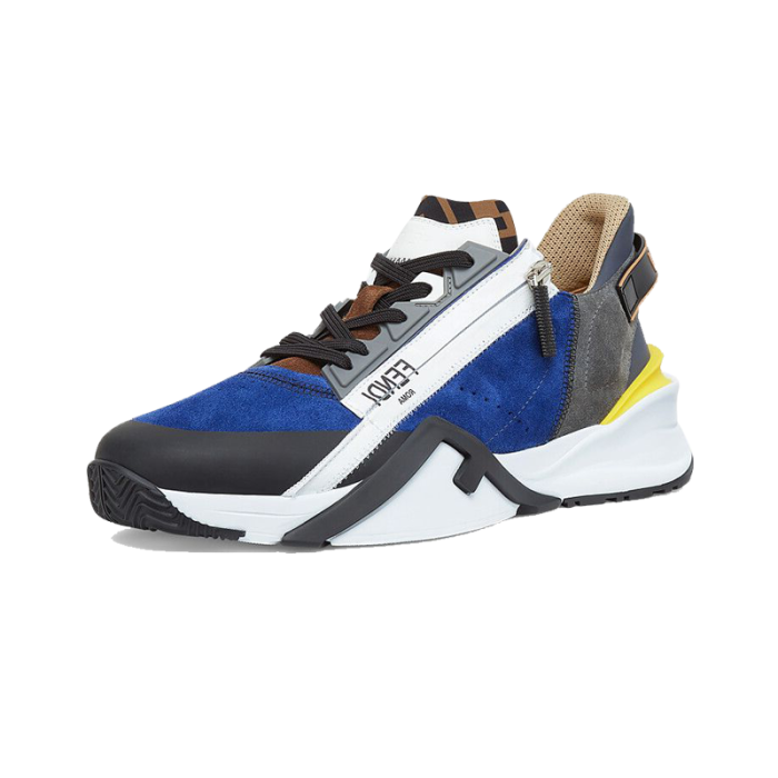 (Men) Multicolor suede low-tops