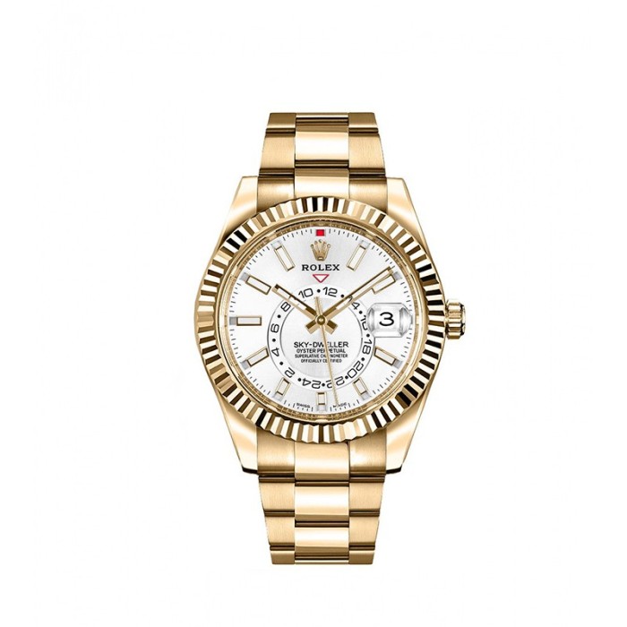 Sky-Dweller Gold Men's White Dial Watch 326938
