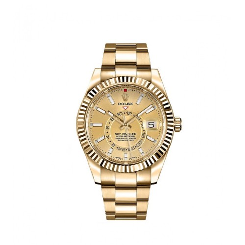 Sky-Dweller Champagne Dial Gold Men's Watch 326938