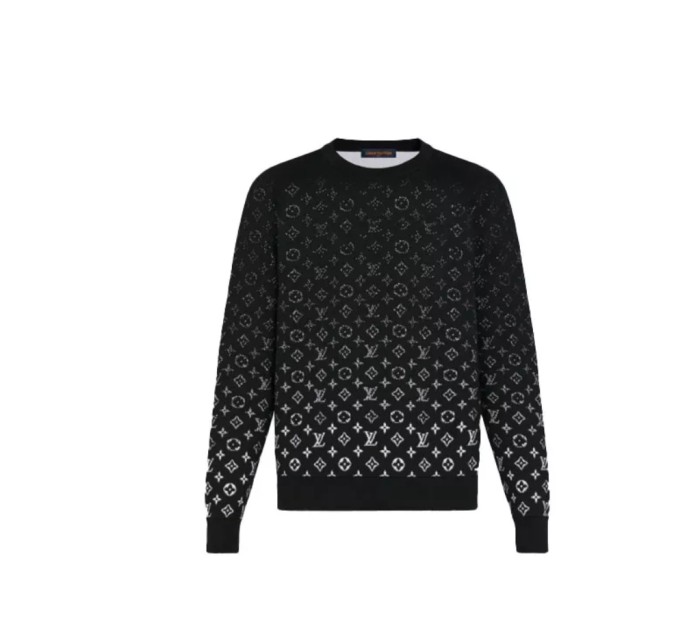 LV Presbyopia Gradient Round Neck Long Sleeve Men's Black