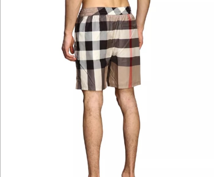 Burberry Multicolor Check Drawstring Swim Shorts Khaki