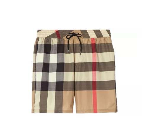 Burberry Multicolor Check Drawstring Swim Shorts Khaki