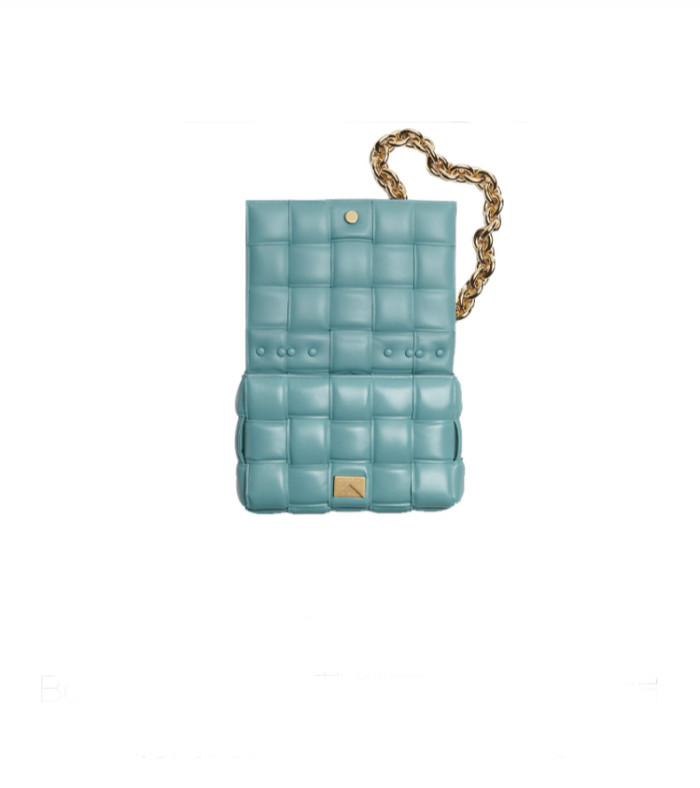 Bottega Veneta Gold chain double-sided rough woven messenger bag women