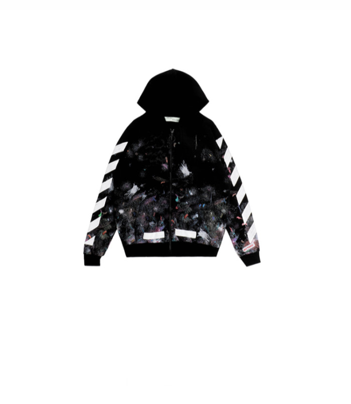 OFF-WHITE Smoky Mars Empty Graffiti Arrow Print Hooded Sweatshirt