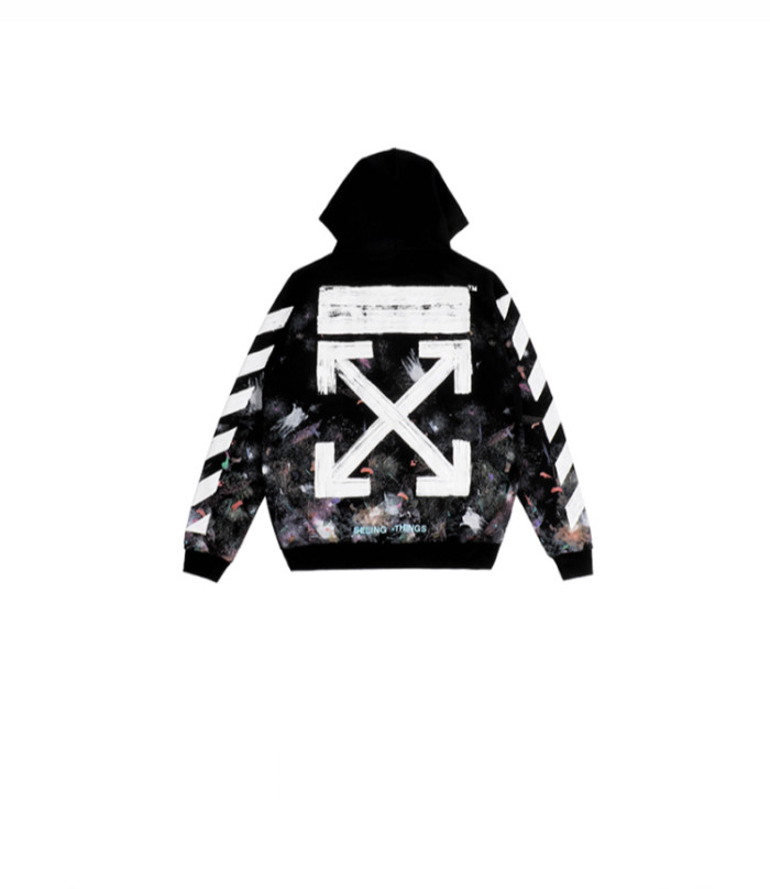 OFF-WHITE Smoky Mars Empty Graffiti Arrow Print Hooded Sweatshirt