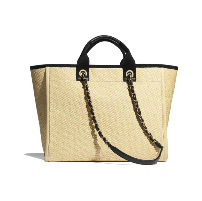 Chanel Straw calfskin shoulder bag