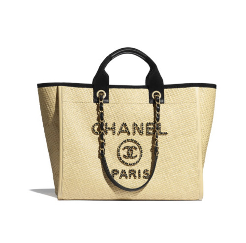 Chanel Straw calfskin shoulder bag