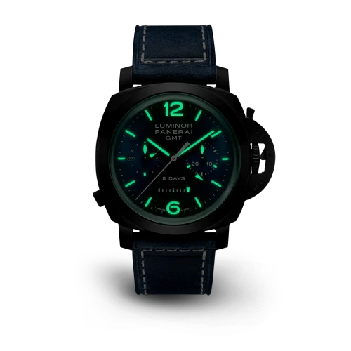 Luminor Chrono Monopulsante 8 Giorni GMT Blu Notte
