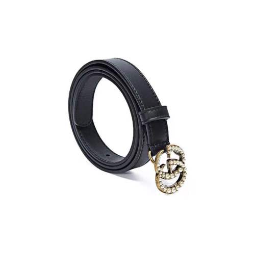 Gucci Black gemstone double G 2cm belt