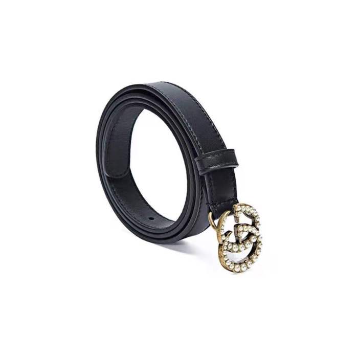 Gucci Black gemstone double G 2cm belt
