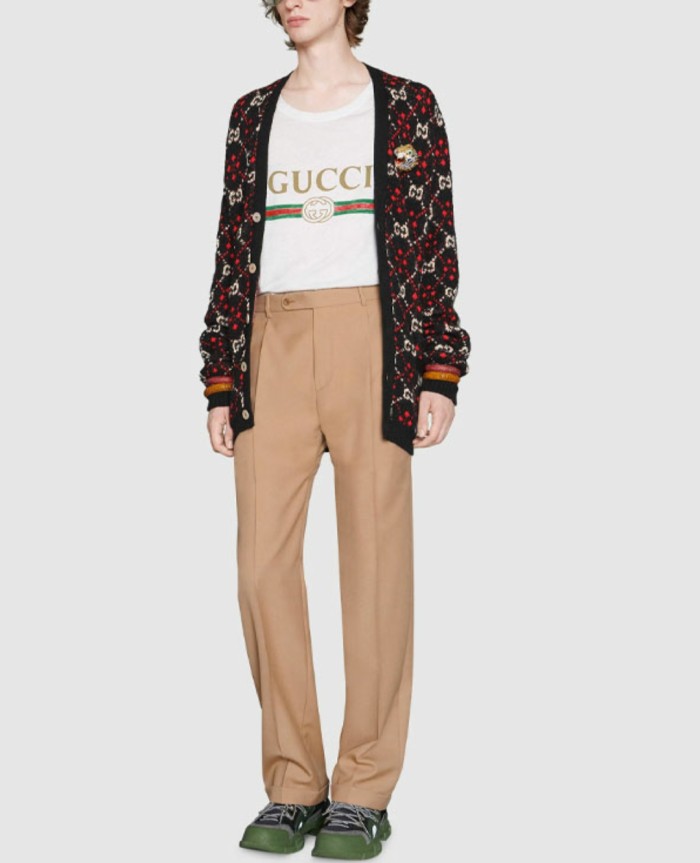 Gucci Oversized LOGO printing men's white