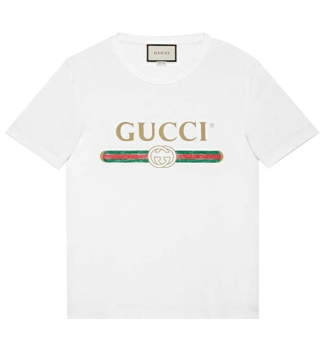 Gucci Oversized LOGO printing men's white
