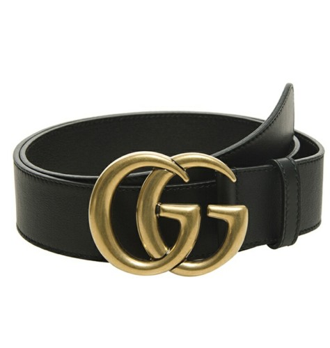 Gucci GG gold buckle belt black width 4CM