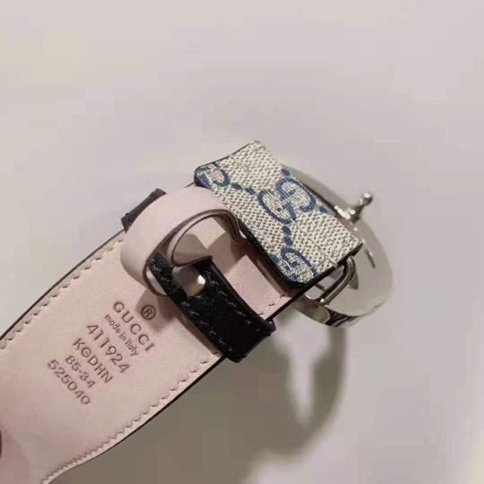 Gucci men's belt with double G buckle width 3.8cm