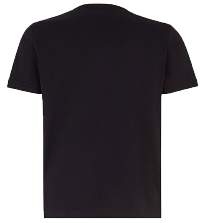 FENDI Knitted Round Neck Short Sleeve T-Shirt Men's Black