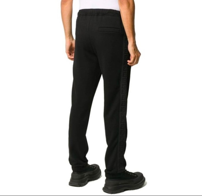 FENDI Side LOGO stitching straight-leg casual pants