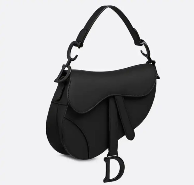 Dior ladies black matte calfskin pocket handbag shoulder bag