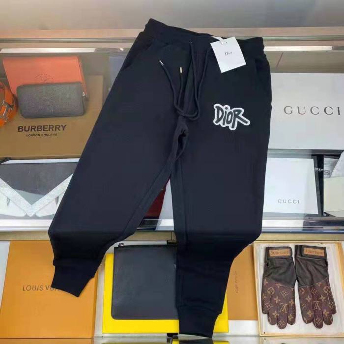 Dior Men's straight straight solid color casual pants1-1