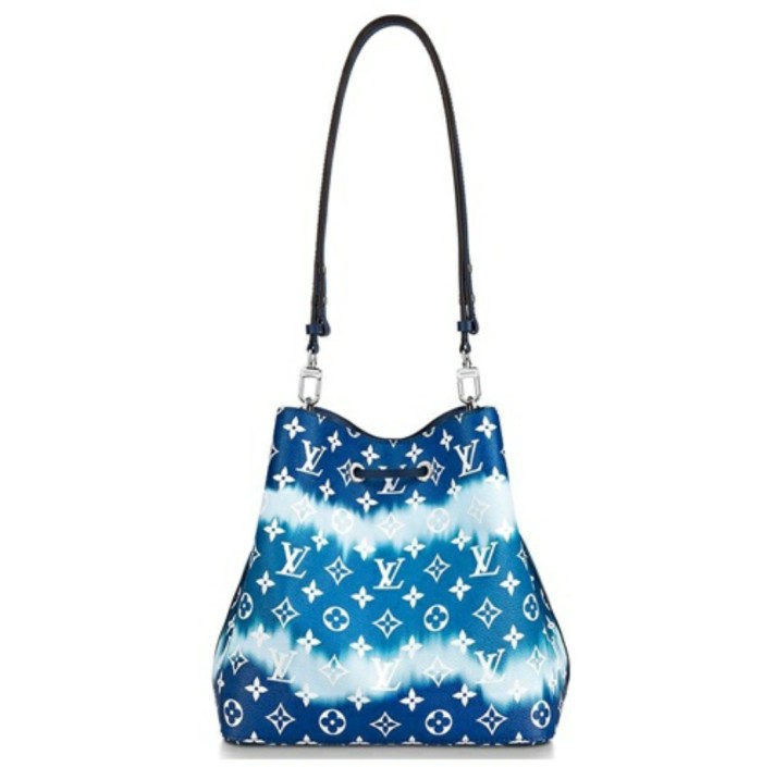 LOUIS VUITTON ESCALE NeoNoe Bucket Bag White Presbyopia Print Single Shoulder Messenger Bag Women's Medium Tie-Dye Blue