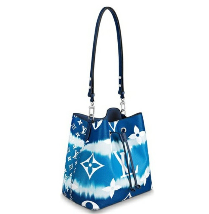 LOUIS VUITTON ESCALE NeoNoe Bucket Bag White Presbyopia Print Single Shoulder Messenger Bag Women's Medium Tie-Dye Blue