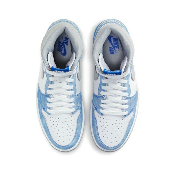 Air Jordan1High OG  Hyper Royal  Mint Candy Washed White and Blue Men's and Women's Same Style