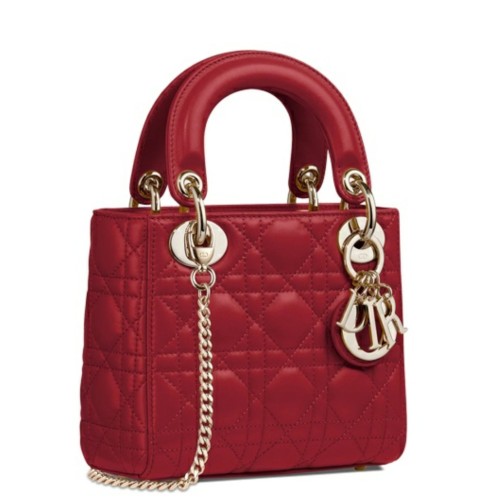 DIOR Diana bag cherry red 17*15*7cm
