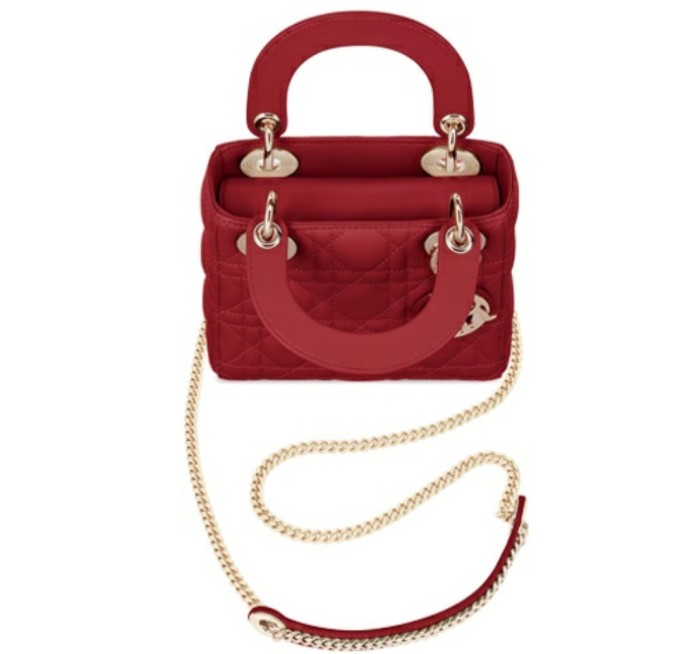 DIOR Diana bag cherry red 17*15*7cm