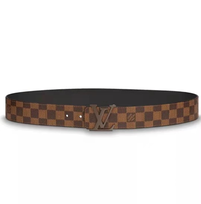 LOUIS VUITTON Initiales 40mm Belt Classic Damier Canvas Belt Coffee Chessboard 4cm wide