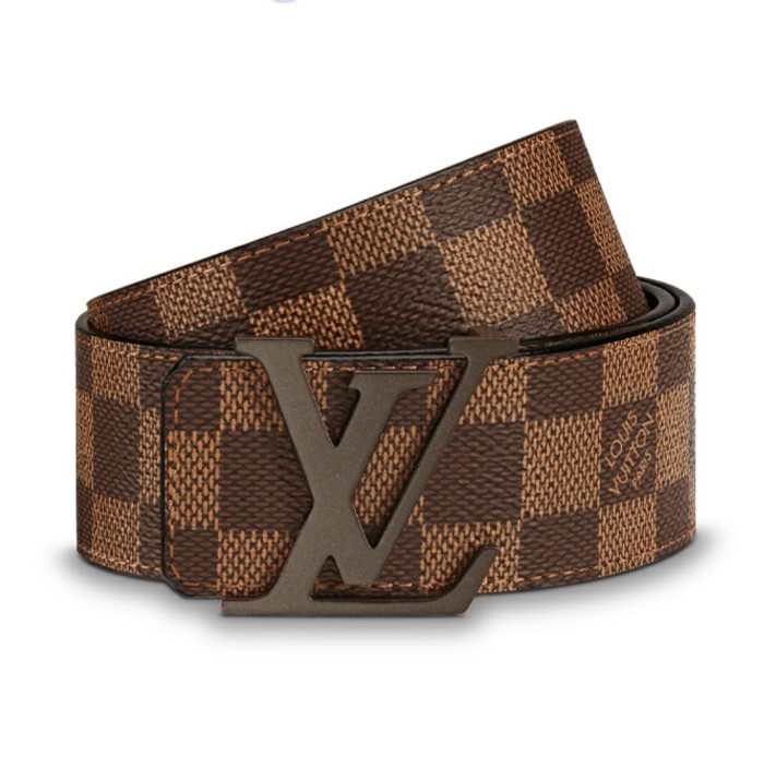 LOUIS VUITTON Initiales 40mm Belt Classic Damier Canvas Belt Coffee Chessboard 4cm wide