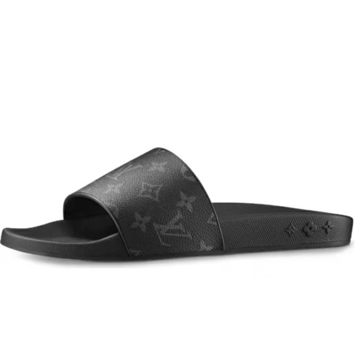 Louis Vuitton Waterfront Monogram slippers black rubber