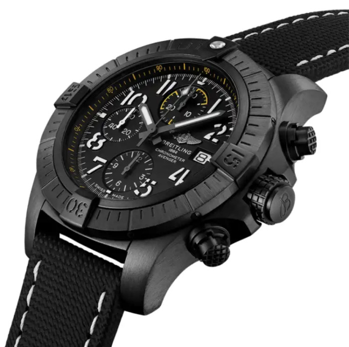 Breitling Avengers Night Mission Chronograph 45mm Automatic Mechanical Men's and Women's Swiss Watch New Black