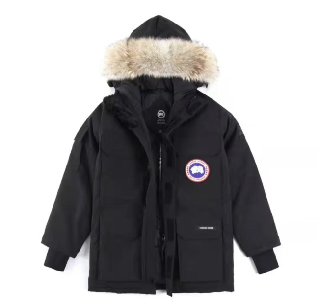 Parker Solid Hooded Down Jacket black