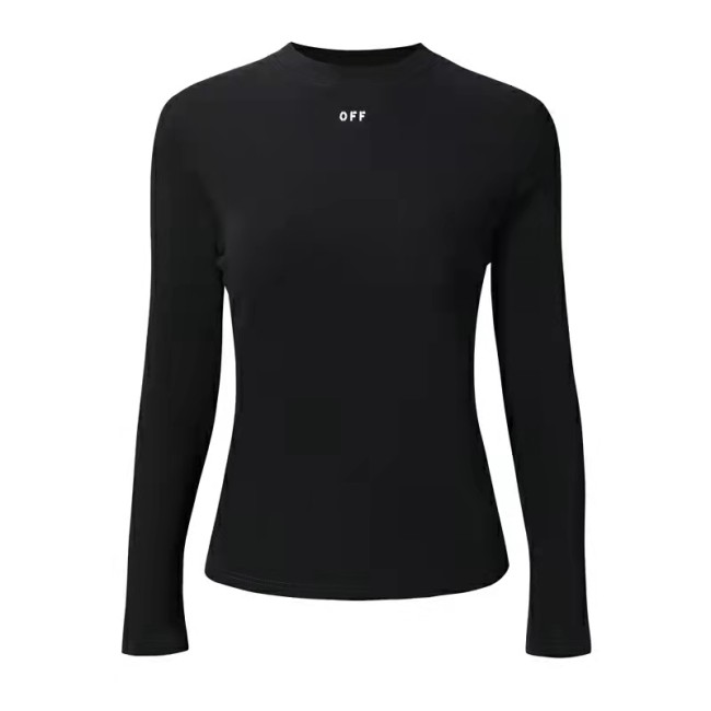 Off-White long-sleeved tight-fitting base shirt top