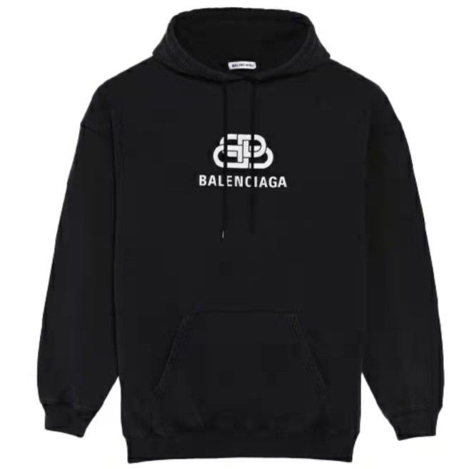 Balenciaga loose hooded long-sleeved sweater women's black