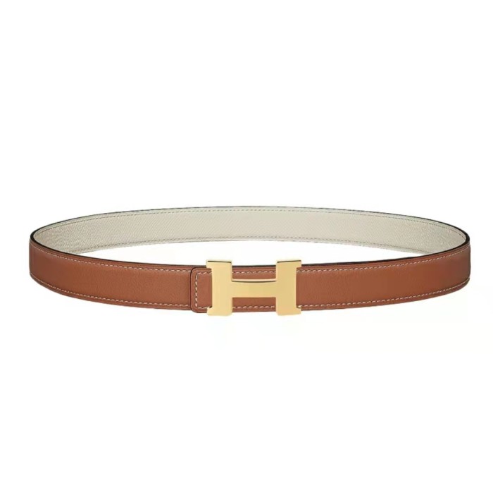 Hermes Mini Constance or calfskin ladies belt Gold/Nata width 2.4cm