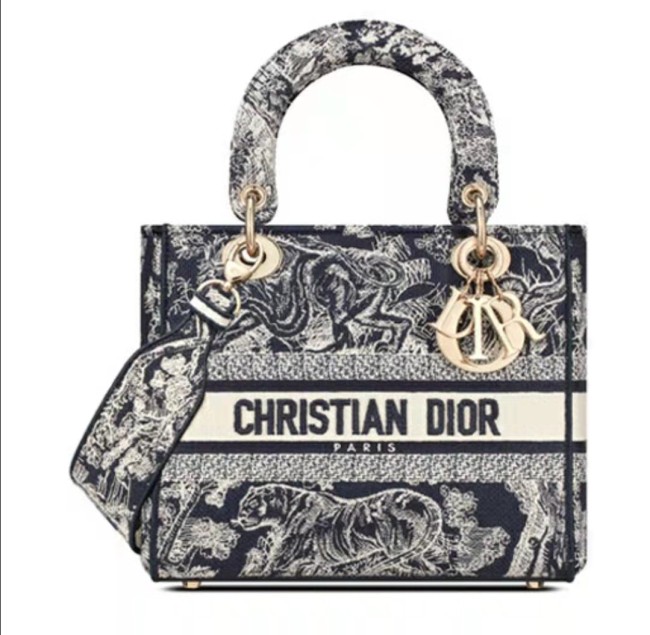 Dior LadyDior bag embroidered Jui print one-shoulder crossbody24*20