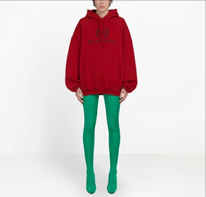 Balenciaga Wheat Ear Letters Hoodie Women's Red