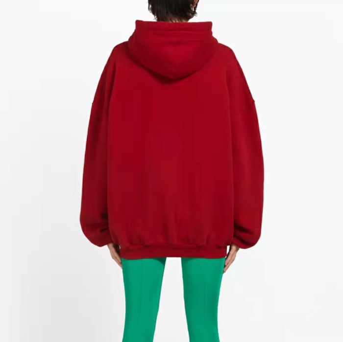 Balenciaga Wheat Ear Letters Hoodie Women's Red