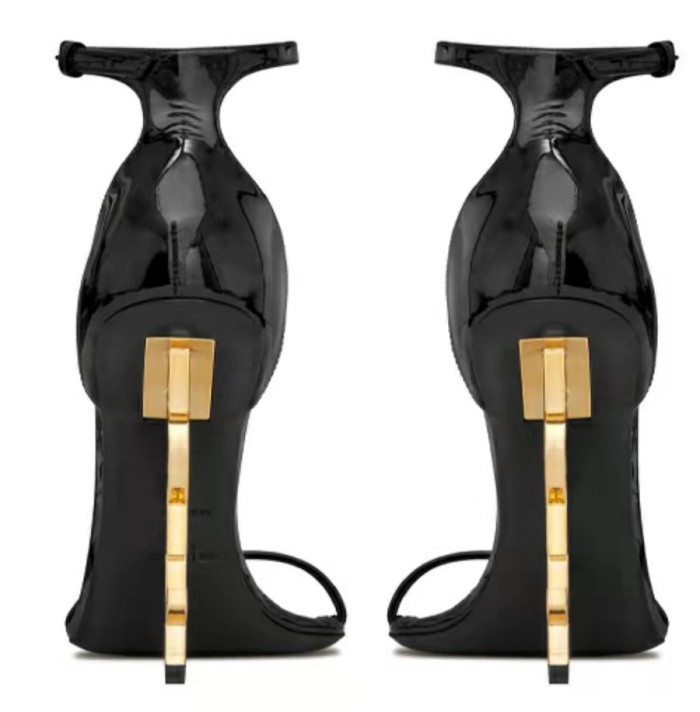 SAINT LAURENT Opyum Patent Leather High Heels Women's Black