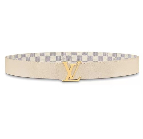 Louis Vuitton Fashion Cowhide Belt Women's Beige Width 4cm