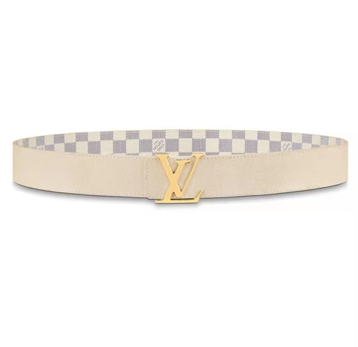 Louis Vuitton Fashion Cowhide Belt Women's Beige Width 4cm